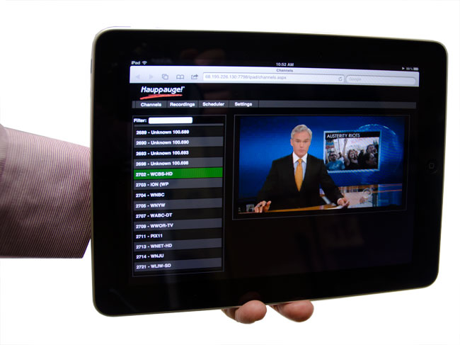 WinTV Extend Web-Interface im Safari Browser auf dem iPad